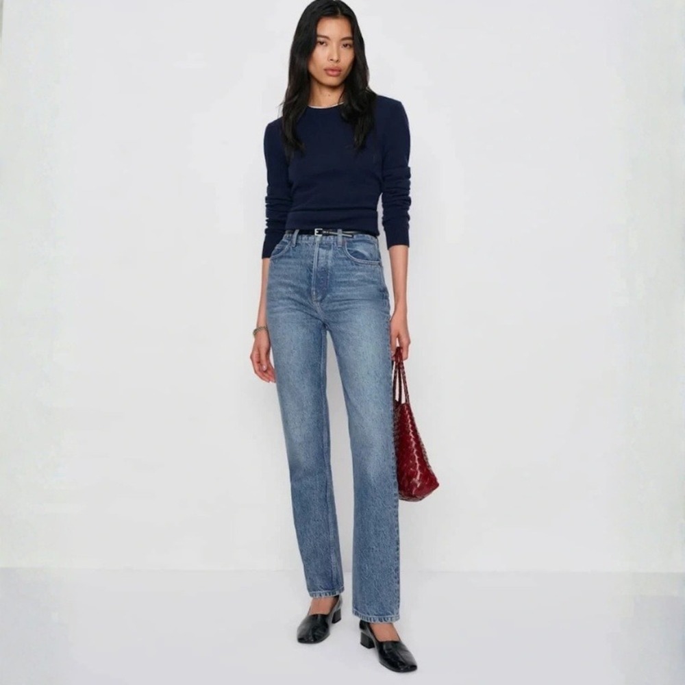 Reformation Cynthia High Rise Straight Jeans Size 27 Medium Wash Denim Cotton